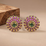 Elegant Gold Finish Antique Pearl Stud Earrings JH8312