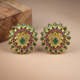 Elegant Gold Finish Antique Pearl Stud Earrings JH8316