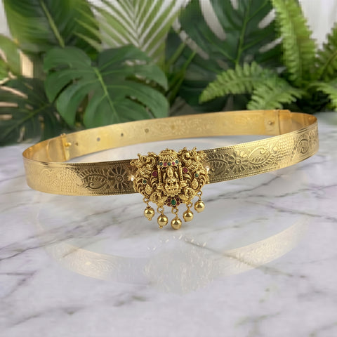 Classic Lakshmi Nakash Hip Belt Antique Gold Temple Vaddanam JH8429