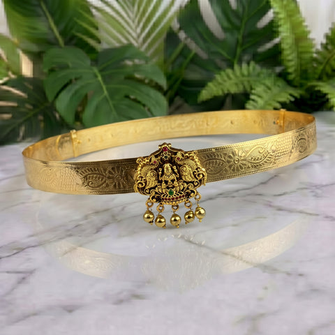 Classic Lakshmi Nakash Hip Belt Antique Gold Temple Vaddanam JH8430