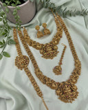 Traditional Lakshmi Design Semi Bridal South Indian Temple Jewellery Set JH8493