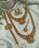 Traditional Lakshmi Design Semi Bridal South Indian Temple Jewellery Set JH8494