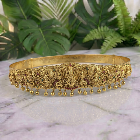 Divine Lakshmi Temple Hip Belt Antique Gold Bridal Vaddanam JH8497