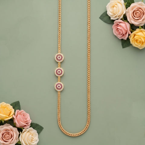 Elegant Traditional Mugappu Long Chain Micro Gold Plated JH8520
