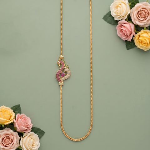 Elegant Traditional Mugappu Long Chain Micro Gold Plated JH8521