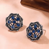 Oxidised Silver Stud Earrings Traditional and Trendy Design JH8522