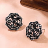 Oxidised Silver Stud Earrings Traditional and Trendy Design JH8522