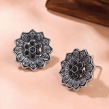 Oxidised Silver Stud Earrings Traditional and Trendy Design JH8523
