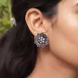Oxidised Silver Stud Earrings Traditional and Trendy Design JH8523