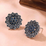 Oxidised Silver Stud Earrings Traditional and Trendy Design JH8523