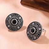 Oxidised Silver Stud Earrings Traditional and Trendy Design JH8524