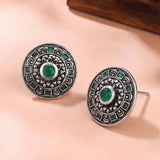 Oxidised Silver Stud Earrings Traditional and Trendy Design JH8524