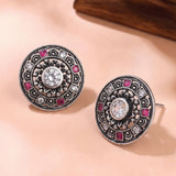 Oxidised Silver Stud Earrings Traditional and Trendy Design JH8524