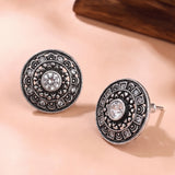 Oxidised Silver Stud Earrings Traditional and Trendy Design JH8524