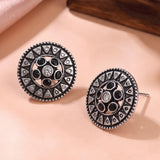 Oxidised Silver Stud Earrings Traditional and Trendy Design JH8525