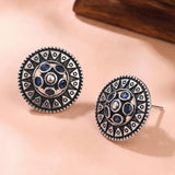 Oxidised Silver Stud Earrings Traditional and Trendy Design JH8525
