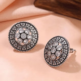 Oxidised Silver Stud Earrings Traditional and Trendy Design JH8525