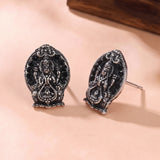 Oxidised Silver Stud Earrings Traditional and Trendy Design JH8526