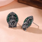 Oxidised Silver Stud Earrings Traditional and Trendy Design JH8526