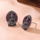 Oxidised Silver Stud Earrings Traditional and Trendy Design JH8526