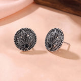Oxidised Silver Stud Earrings Traditional and Trendy Design JH8527