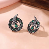 Oxidised Silver Stud Earrings Traditional and Trendy Design JH8528