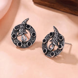 Oxidised Silver Stud Earrings Traditional and Trendy Design JH8528