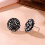 Oxidised Silver Stud Earrings Traditional and Trendy Design JH8529