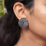 Oxidised Silver Stud Earrings Traditional and Trendy Design JH8529