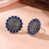 Oxidised Silver Stud Earrings Traditional and Trendy Design JH8530