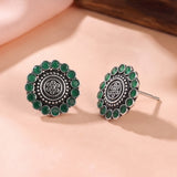 Oxidised Silver Stud Earrings Traditional and Trendy Design JH8530
