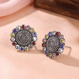 Oxidised Silver Stud Earrings Traditional and Trendy Design JH8530