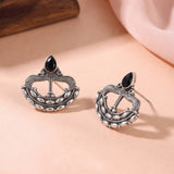 Oxidised Silver Stud Earrings Traditional and Trendy Design JH8531