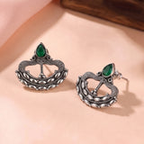 Oxidised Silver Stud Earrings Traditional and Trendy Design JH8531