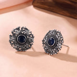 Oxidised Silver Stud Earrings Traditional and Trendy Design JH8532