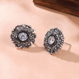 Oxidised Silver Stud Earrings Traditional and Trendy Design JH8532