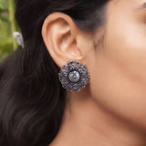 Oxidised Silver Stud Earrings Traditional and Trendy Design JH8532