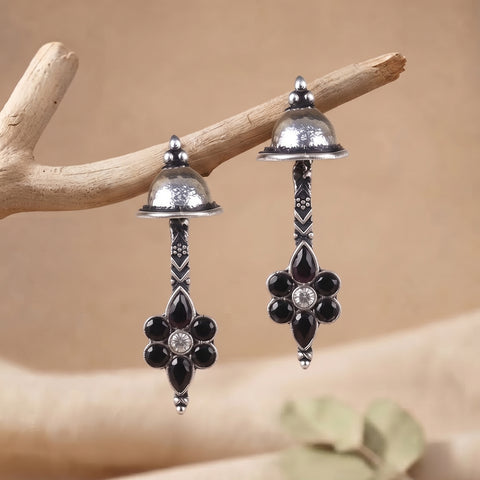 Oxidised Silver Stud Earrings Traditional and Trendy Design JH8533