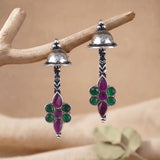 Oxidised Silver Stud Earrings Traditional and Trendy Design JH8533