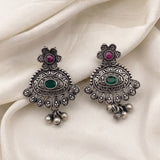 Oxidised Silver Stud Earrings Traditional and Trendy Design JH8534