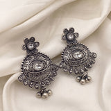 Oxidised Silver Stud Earrings Traditional and Trendy Design JH8534