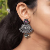 Oxidised Silver Stud Earrings Traditional and Trendy Design JH8534