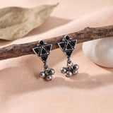 Oxidised Silver Stud Earrings Traditional and Trendy Design JH8535