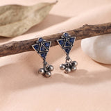 Oxidised Silver Stud Earrings Traditional and Trendy Design JH8535