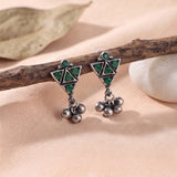 Oxidised Silver Stud Earrings Traditional and Trendy Design JH8535