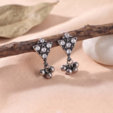 Oxidised Silver Stud Earrings Traditional and Trendy Design JH8535