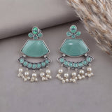 Oxidised Black Metal Earrings Traditional and Trendy Design JH8581