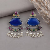 Oxidised Black Metal Earrings Traditional and Trendy Design JH8581