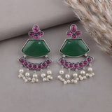 Oxidised Black Metal Earrings Traditional and Trendy Design JH8581