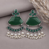 Oxidised Black Metal Earrings Traditional and Trendy Design JH8581